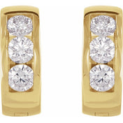 14K Yellow 1/3 CTW Lab-Grown Diamond 10 mm Hinged Hoop Earrings