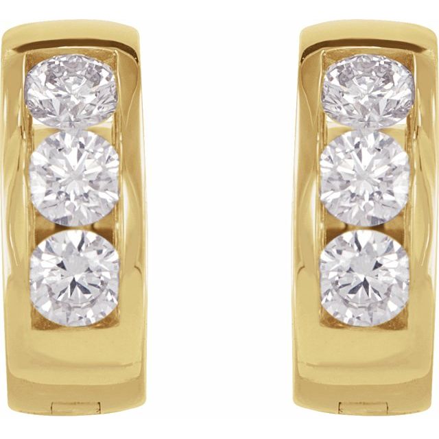 3 CTW Lab-Grown Diamond 10 mm Hinged Hoop Earrings