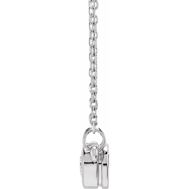 Sterling Silver 1/4 CT Natural Diamond Heart 16-18" Necklace