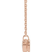 14K Rose 1/4 CT Natural Diamond Heart 16-18" Necklace