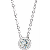 14K Lab-Grown Diamond Solitaire Necklace with 16-18" Chain in Multiple Carat Weights