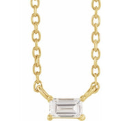14K 1/10 CT Natural Diamond Solitaire 18" Necklace