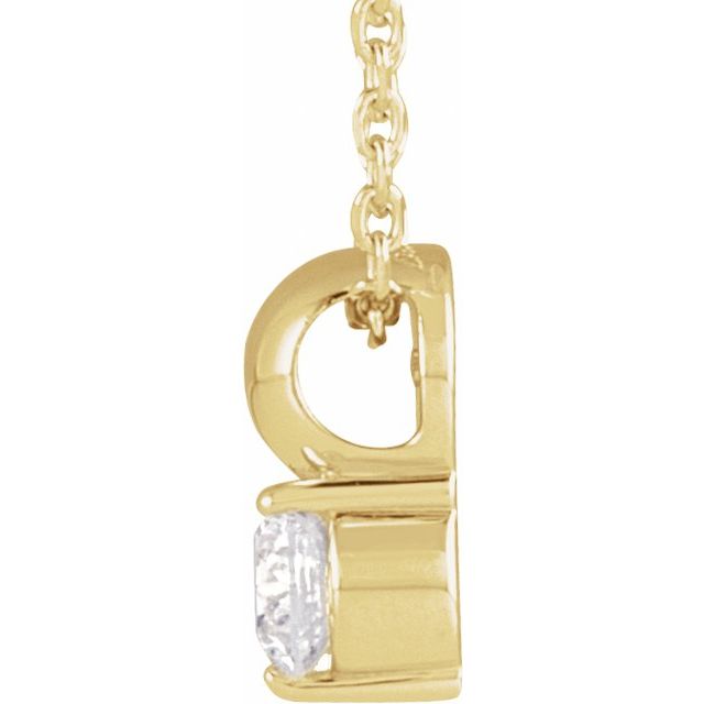 14K 1/6 CT Natural Diamond Bead 16-18" Necklace