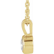 14K Yellow 3/4 CT Natural Diamond Bezel-Set Solitaire 16-18" Necklace