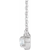 14K White 1/5 CTW Lab-Grown Diamond French-Set 16-18" Necklace