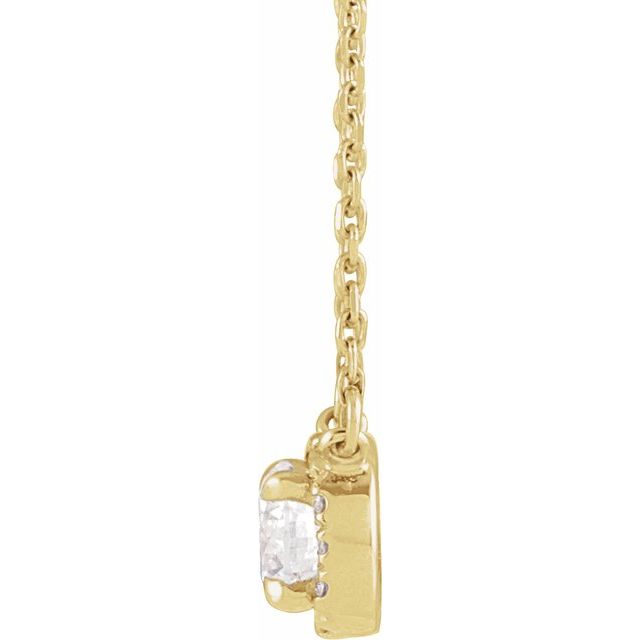 14K Yellow 3 mm Lab-Grown Diamond & .03 CTW Natural Diamond 18" Necklace