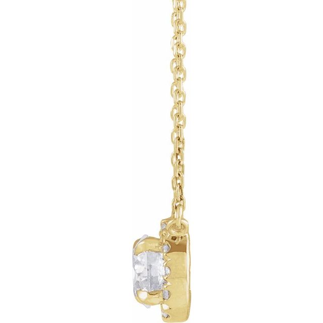 14K Yellow 3 mm Lab-Grown Diamond & .03 CTW Natural Diamond 18" Necklace