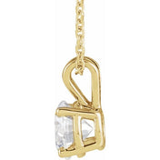 14K Yellow  7/8 CT Lab-Grown Diamond Solitaire 16-18" Necklace