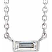 Natural Diamond Stackable Solitaire Necklace Adjustable 16-18" Series 88073