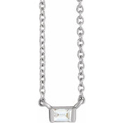 Natural Diamond Stackable Solitaire Necklace Adjustable 16-18" Series 88073