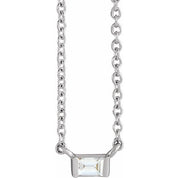 Natural Diamond Stackable Solitaire Necklace Adjustable 16-18" Series 88073