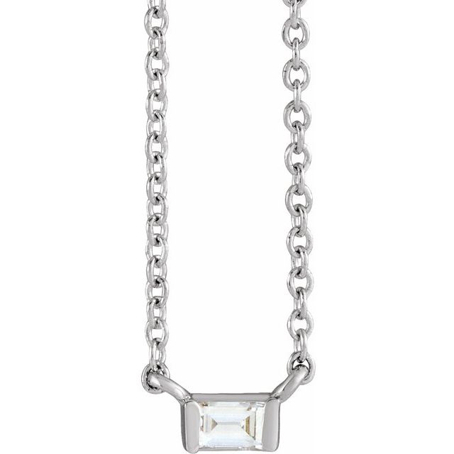 Natural Diamond Stackable Solitaire Necklace Adjustable 16-18" Series 88073