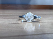 Custom Sterling Silver Ultrasound Signet Ring, Personalized Baby Face Keepsake (Made to Order)