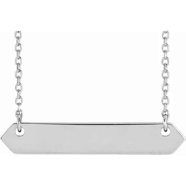 Custom Handwriting Necklace with Geometric Bar Pendant