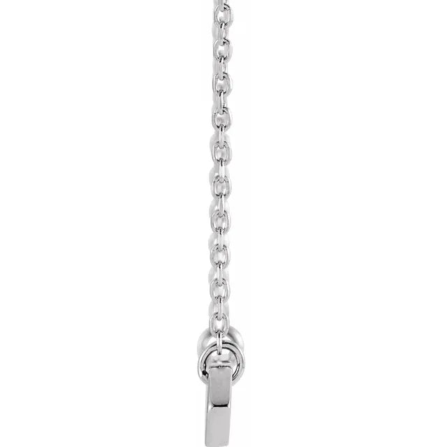 Custom Handwriting Necklace with Geometric Bar Pendant