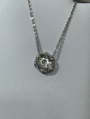 14k Gold Diamond Flower Cluster Necklace 3.85 Carats MS6101a - Motek Jewelry