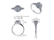 Split Shank Engagement Ring with Minimal Halo - Clarise - Motek Jewelry