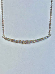 14k White Gold Graduated Diamond Pendant Necklace MS6042 - Motek Jewelry