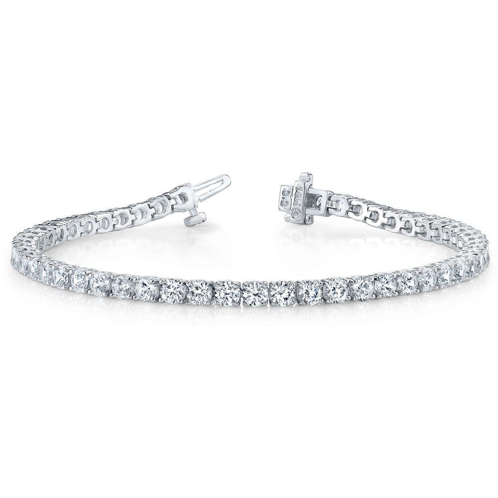 Lab Grown Diamond Tennis Bracelet on 14k White Gold - Motek Jewelry